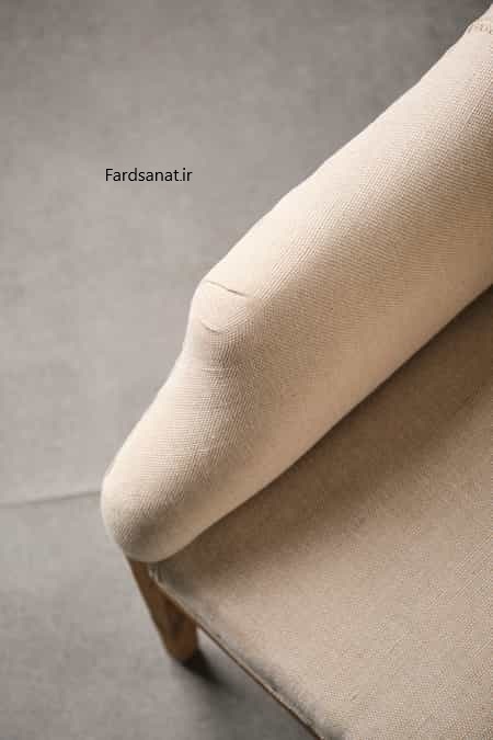  مبل تک نفره چوبی بلوط با روکش پارچه‌ای مدل F110 کد XSALA 