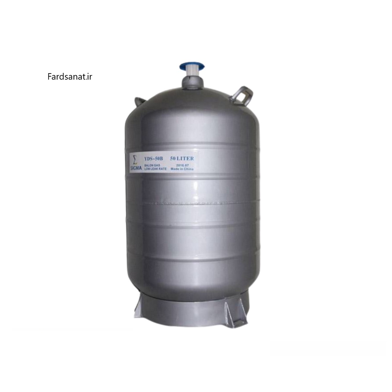  فلاسک ازت مایع 50 لیتری بیمارستانی نقره ای دهانه 8 سانت دو درب 