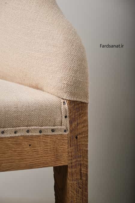  مبل تک نفره چوبی بلوط با روکش پارچه‌ای مدل F110 کد XSALA 